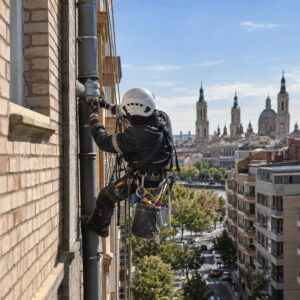 Bajantes sin andamios en Zaragoza